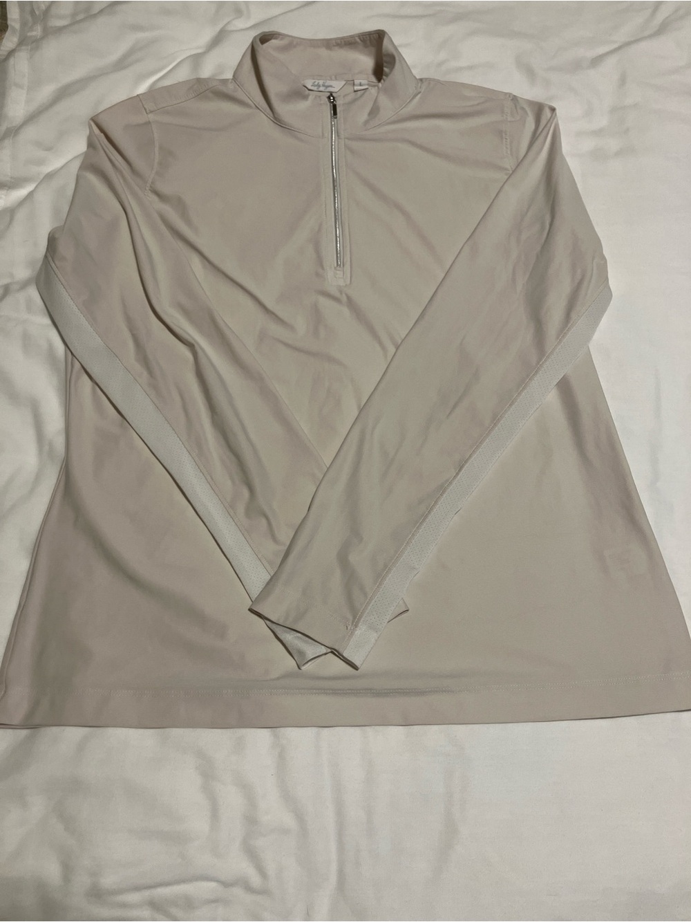 Lady Hagen Light Taupe/cream Quarter-Zip Pullover